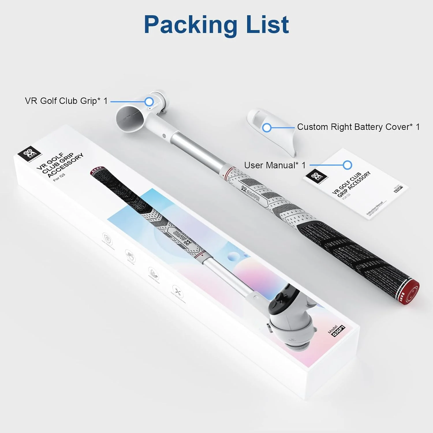Battery Cover for Golf Club Attachment for Quest 3