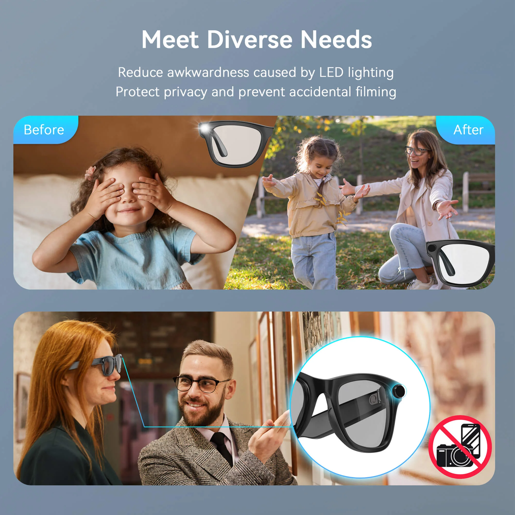GC1 LED Light Bloking Stickers Compatible with Ray-Ban Meta (12Pcs) - Image 3